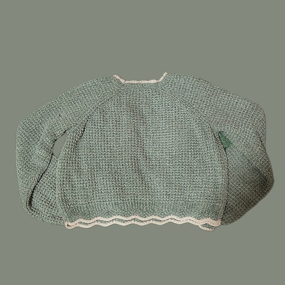 Altar'd State Scalloped Green Sweater - Picture 5 of 8